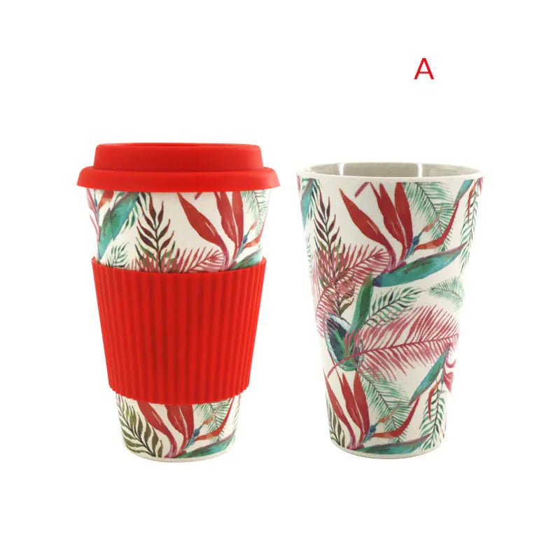 Eco-Friendly Bamboo Fiber Insulated Coffee Cup Set