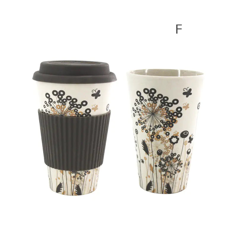 Eco-Friendly Bamboo Fiber Insulated Coffee Cup Set