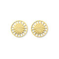 Cambodian Sunshine Stud Earrings Recycled Bombshell Brass Minimalist Sun Studs