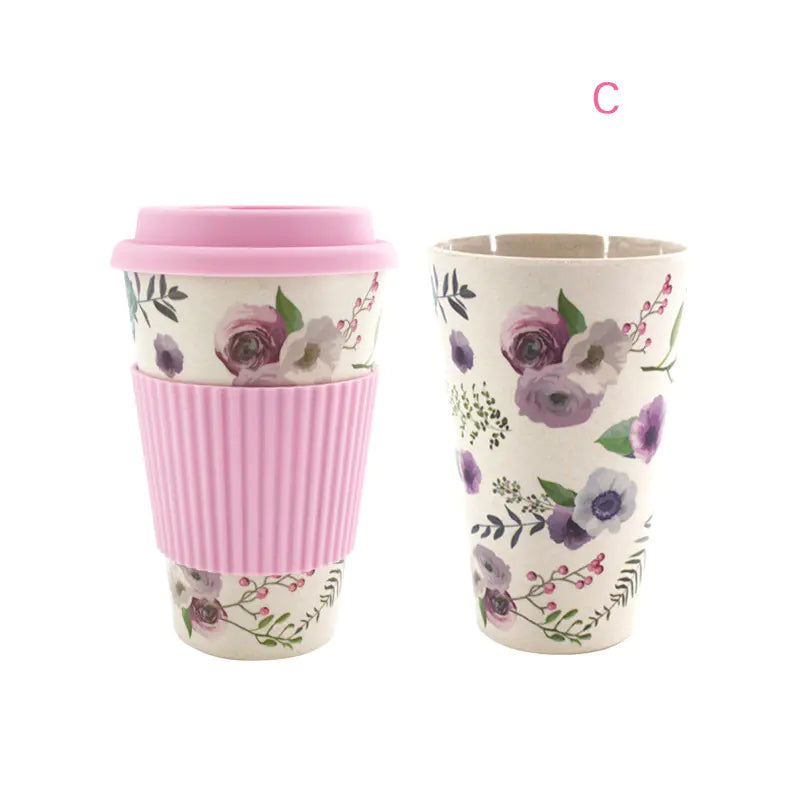 Eco-Friendly Bamboo Fiber Insulated Coffee Cup Set