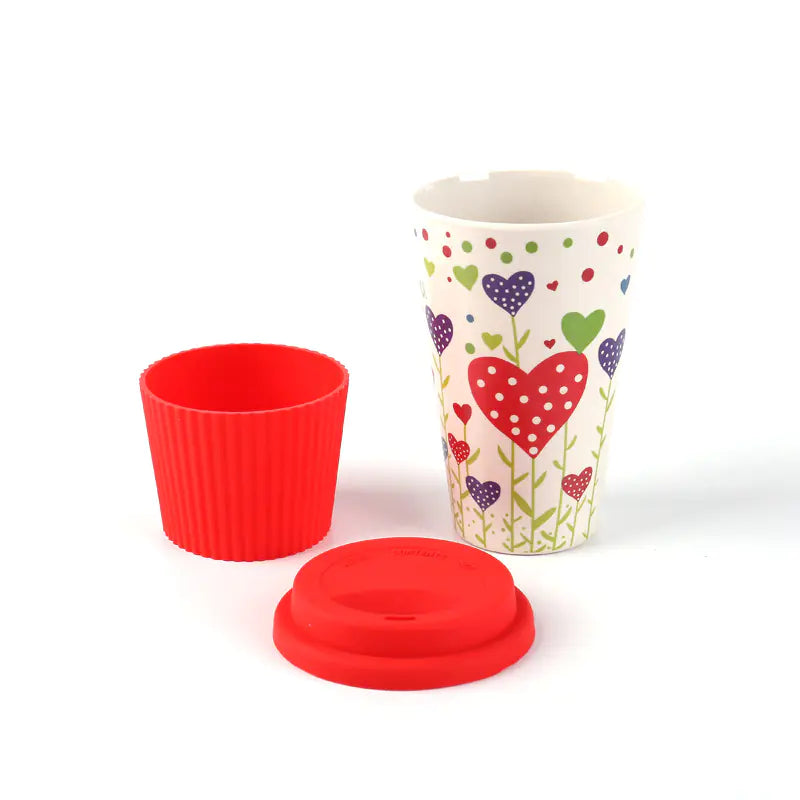 Eco-Friendly Bamboo Fiber Insulated Coffee Cup Set