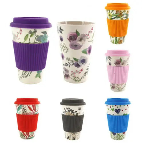 Eco-Friendly Bamboo Fiber Insulated Coffee Cup Set